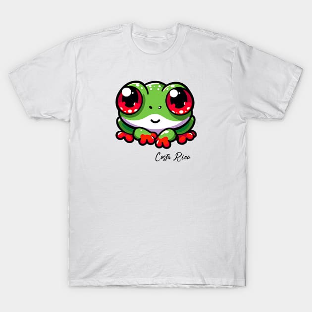 Cute & Cuddly: Red-Eyed Tree Frog Costa Rica 🐸 T-Shirt by Costa Rica Designs